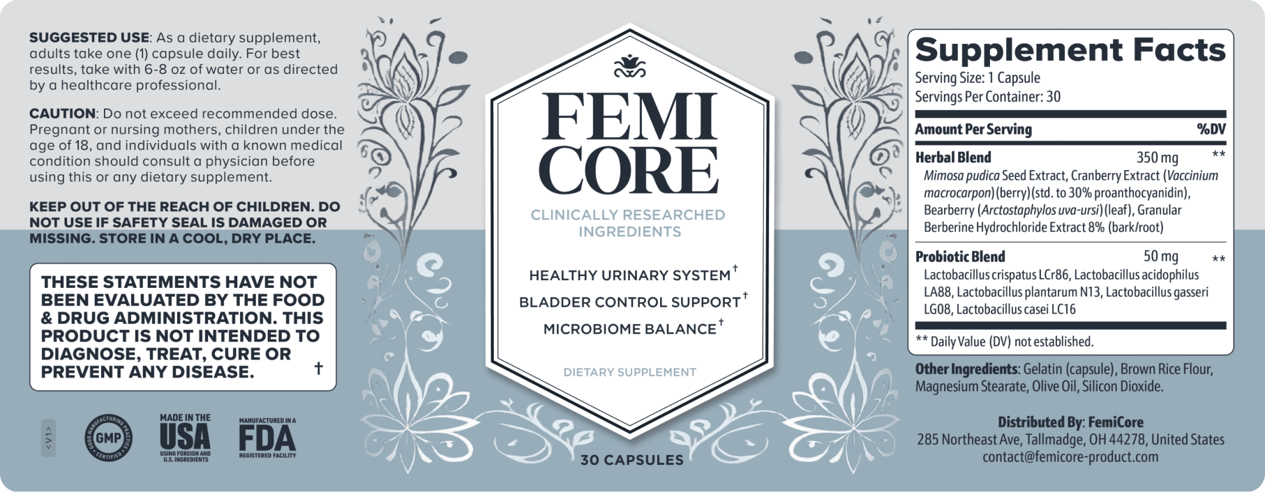 FemiCore -Ingredients